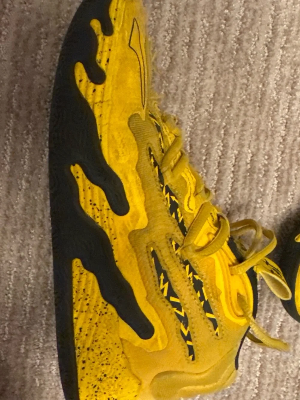 Puma Kids Yellow and Black Athletic Sneakers
